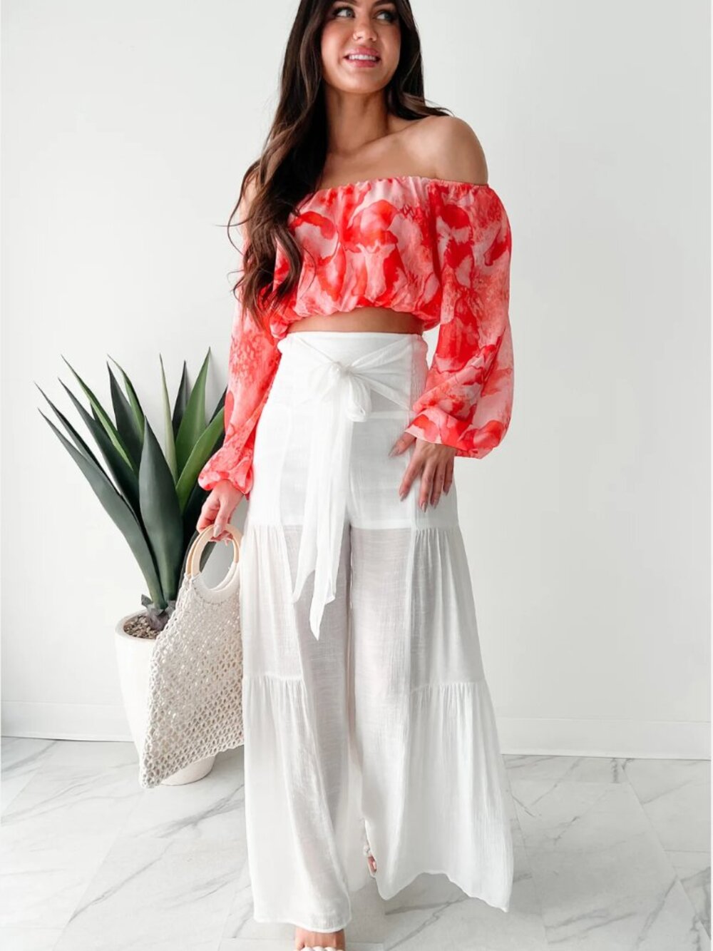 That Time Of Year Tiered Flowy Pants (BLACK) - Picture 3 of 7